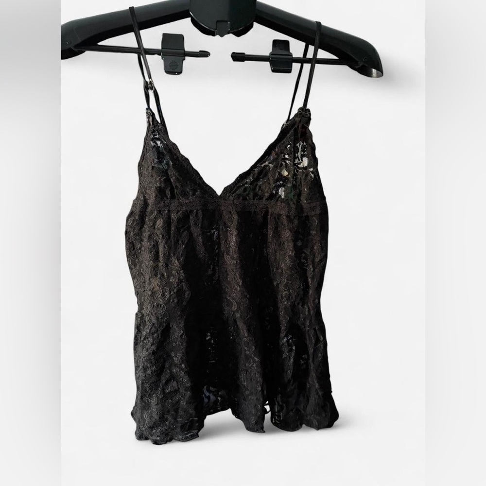 Black Lace Camisole Top - Women's Sleeveless V-Neck